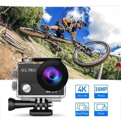 4K Action Pro Waterproof All Digital UHD WiFi Camera + RF Remote And - Amazing Gizmos