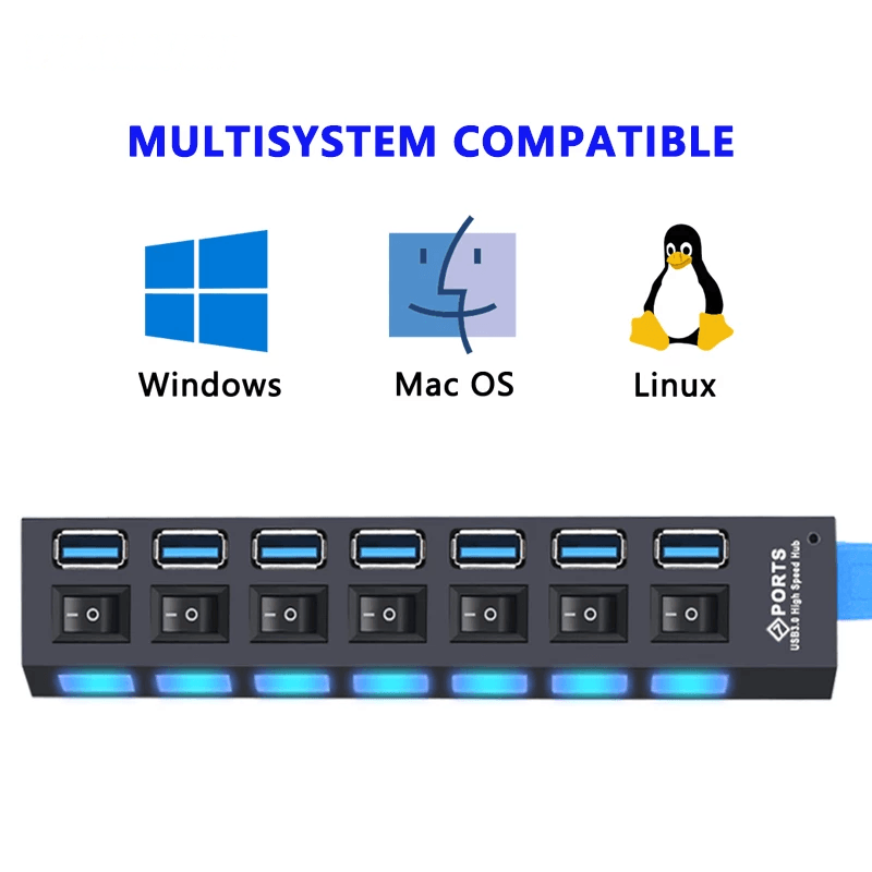 USB 3.0 Hub USB Hub 3.0 Multi USB Splitter 4/7 Port Multiple Expander - Amazing gizmos