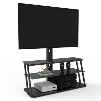 Multi-Function Angle And Height Adjustable Tempered Glass TV Stand - Amazing Gizmos