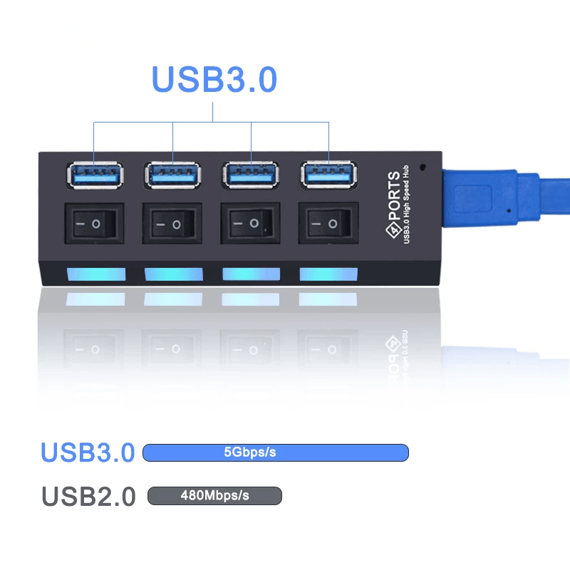 USB 3.0 Hub USB Hub 3.0 Multi USB Splitter 4/7 Port Multiple Expander - Amazing gizmos