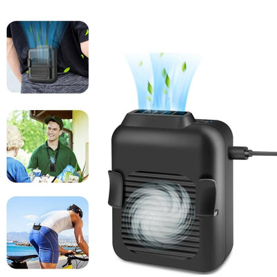 Portable Compact Cooling Fan Hanging Handsfree with Waist Clip - Amazing gizmos