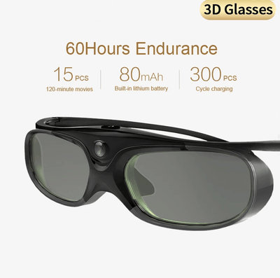 DLP-Link Active Shutter 3D Glasses Rechargeable LCD 3D Glass - Amazing gizmos