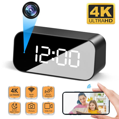 4K HD WIFI Clock Camera Micro Camera IR Night View Alarm Camcorder - Amazing gizmos