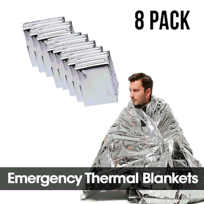 8 Pack  Emergency Survival  BLANKET Thermal Insulating Mylar Heat - Amazing gizmos