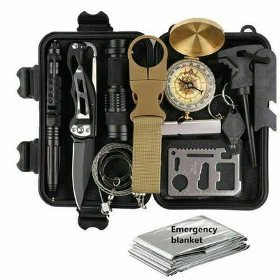 14 in 1 Outdoor Emergency Survival And Safety Gear Kit Camping - Amazing gizmos